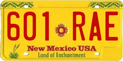 NM license plate 601RAE