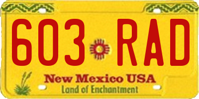 NM license plate 603RAD