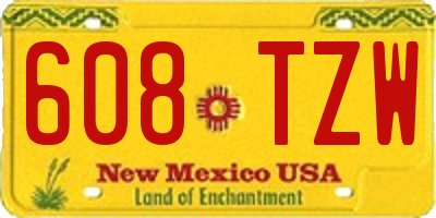 NM license plate 608TZW