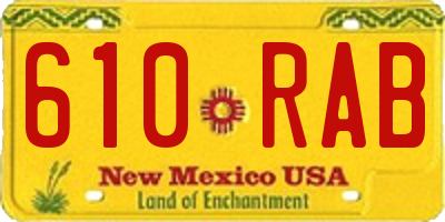 NM license plate 610RAB