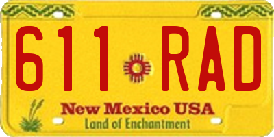 NM license plate 611RAD