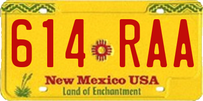 NM license plate 614RAA