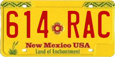 NM license plate 614RAC