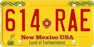 NM license plate 614RAE