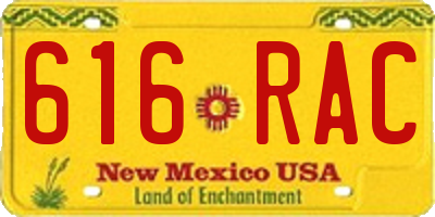 NM license plate 616RAC