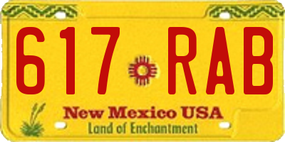 NM license plate 617RAB