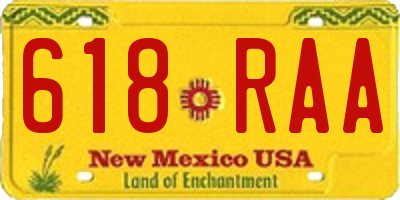 NM license plate 618RAA