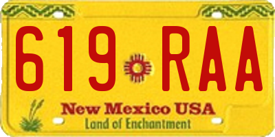 NM license plate 619RAA