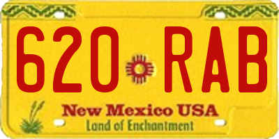 NM license plate 620RAB