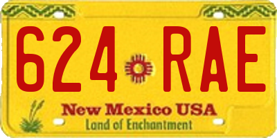 NM license plate 624RAE