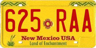 NM license plate 625RAA
