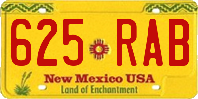 NM license plate 625RAB