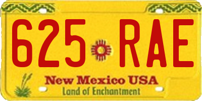 NM license plate 625RAE