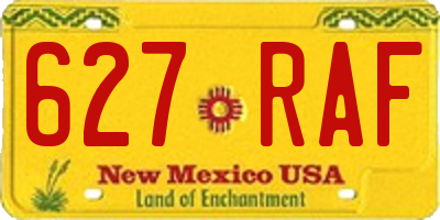 NM license plate 627RAF