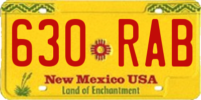 NM license plate 630RAB