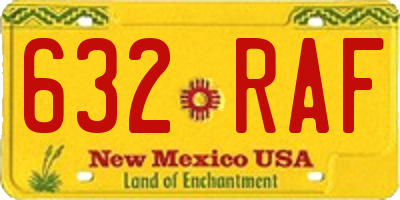 NM license plate 632RAF