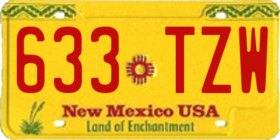 NM license plate 633TZW