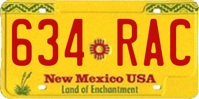 NM license plate 634RAC