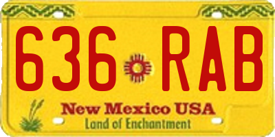 NM license plate 636RAB