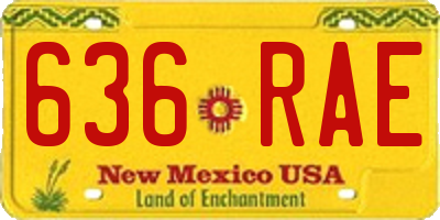 NM license plate 636RAE