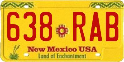 NM license plate 638RAB