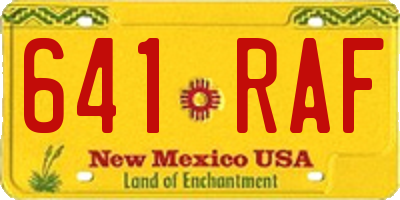 NM license plate 641RAF