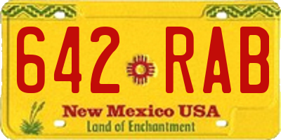 NM license plate 642RAB