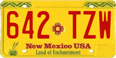 NM license plate 642TZW