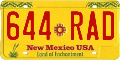 NM license plate 644RAD