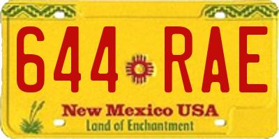 NM license plate 644RAE