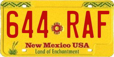 NM license plate 644RAF