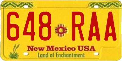 NM license plate 648RAA