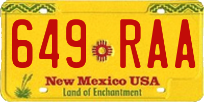 NM license plate 649RAA
