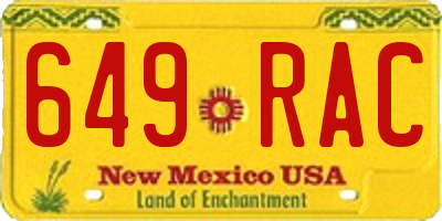NM license plate 649RAC