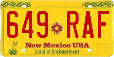 NM license plate 649RAF