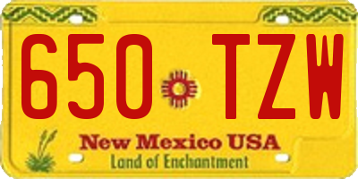 NM license plate 650TZW