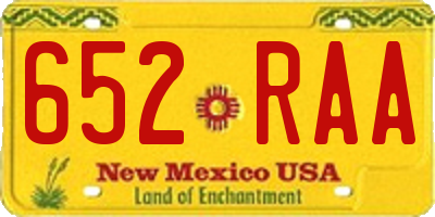 NM license plate 652RAA