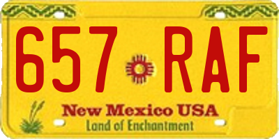 NM license plate 657RAF