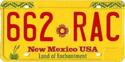 NM license plate 662RAC