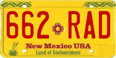 NM license plate 662RAD