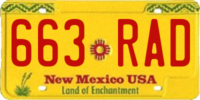 NM license plate 663RAD