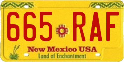 NM license plate 665RAF