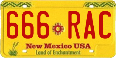 NM license plate 666RAC