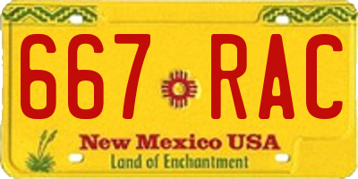 NM license plate 667RAC