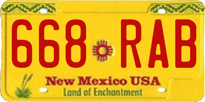 NM license plate 668RAB