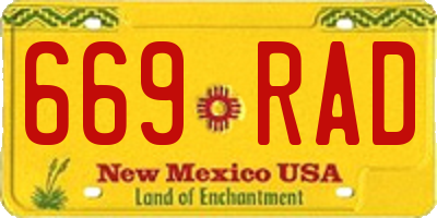 NM license plate 669RAD
