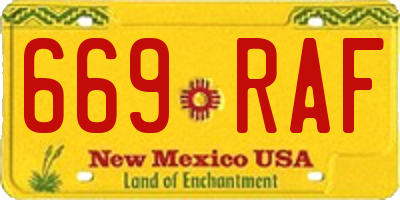 NM license plate 669RAF
