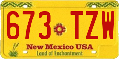 NM license plate 673TZW