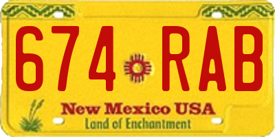 NM license plate 674RAB