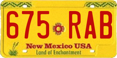 NM license plate 675RAB